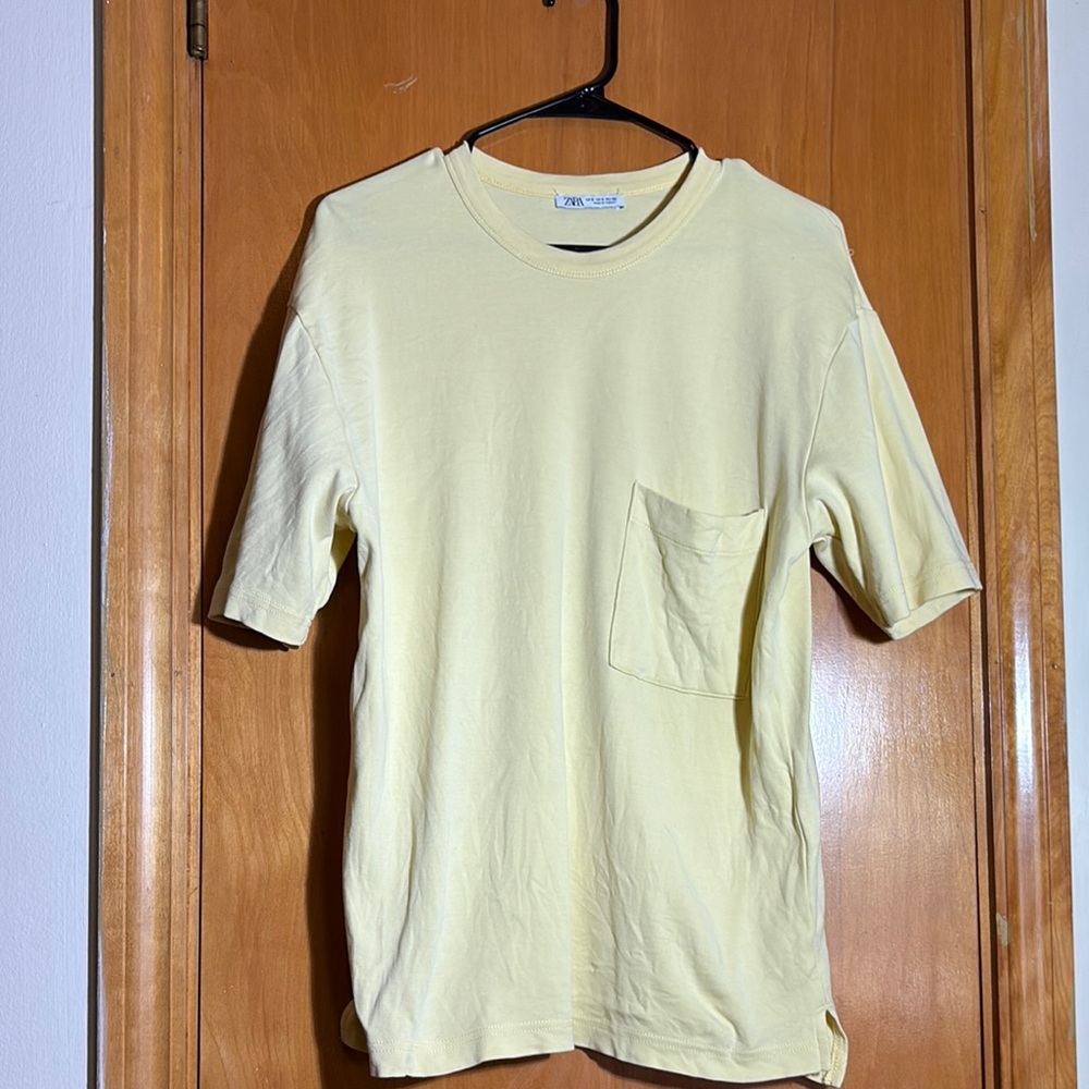 Men's Yellow T-Shirt by Zara. Size small